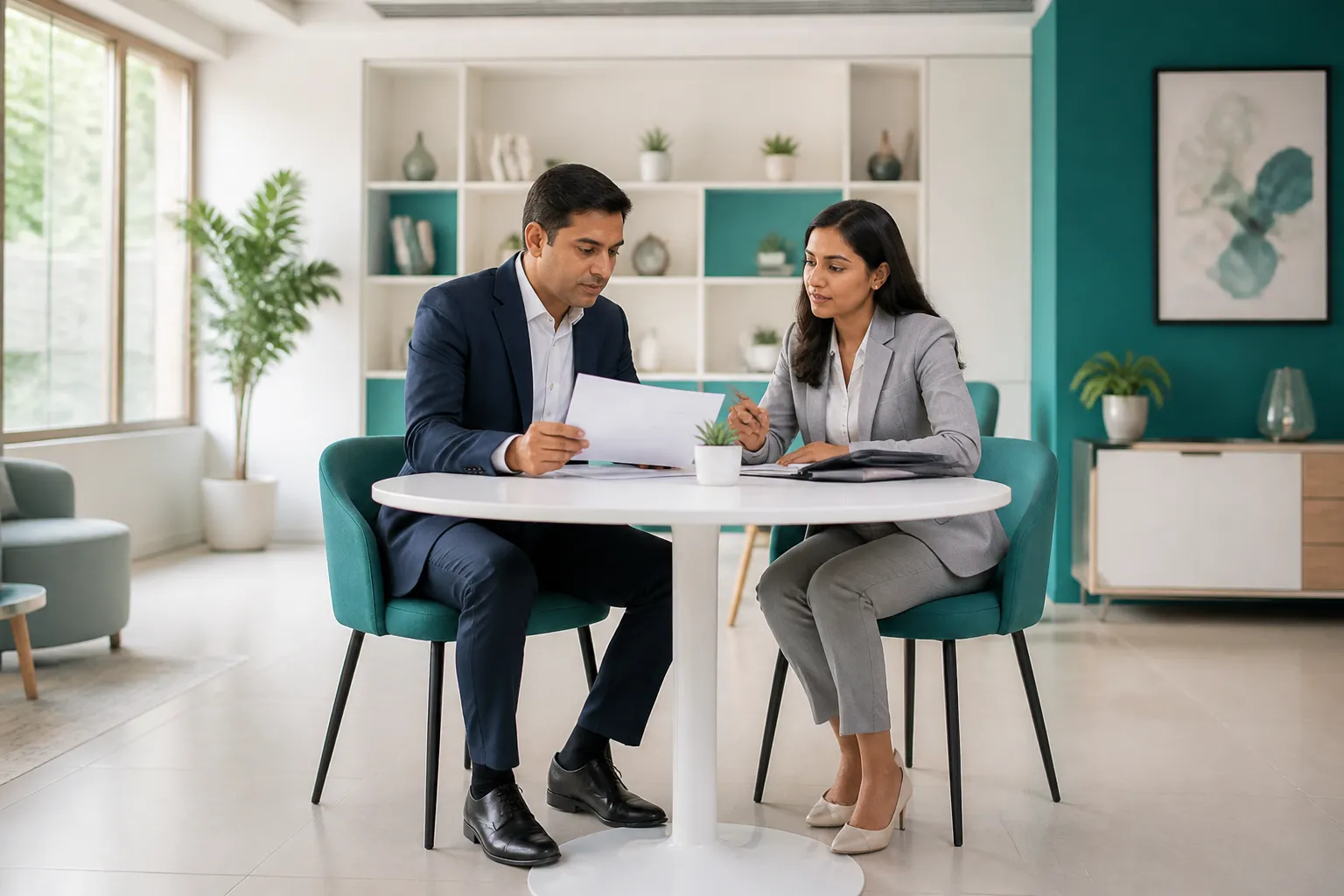 BenefitPilot advisor meeting with a business owner to review employee benefits